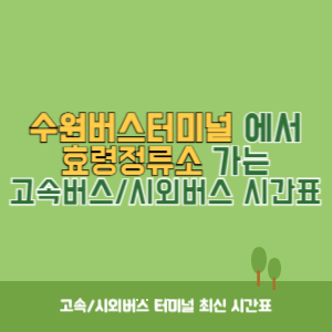 수원버스터미널에서 효령정류소 가는 시외버스 시간표 최신정보