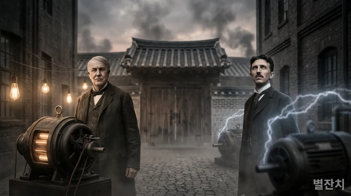 에디슨의 직류와 테슬라의 교류가 대립하는 전류 전쟁의 서막