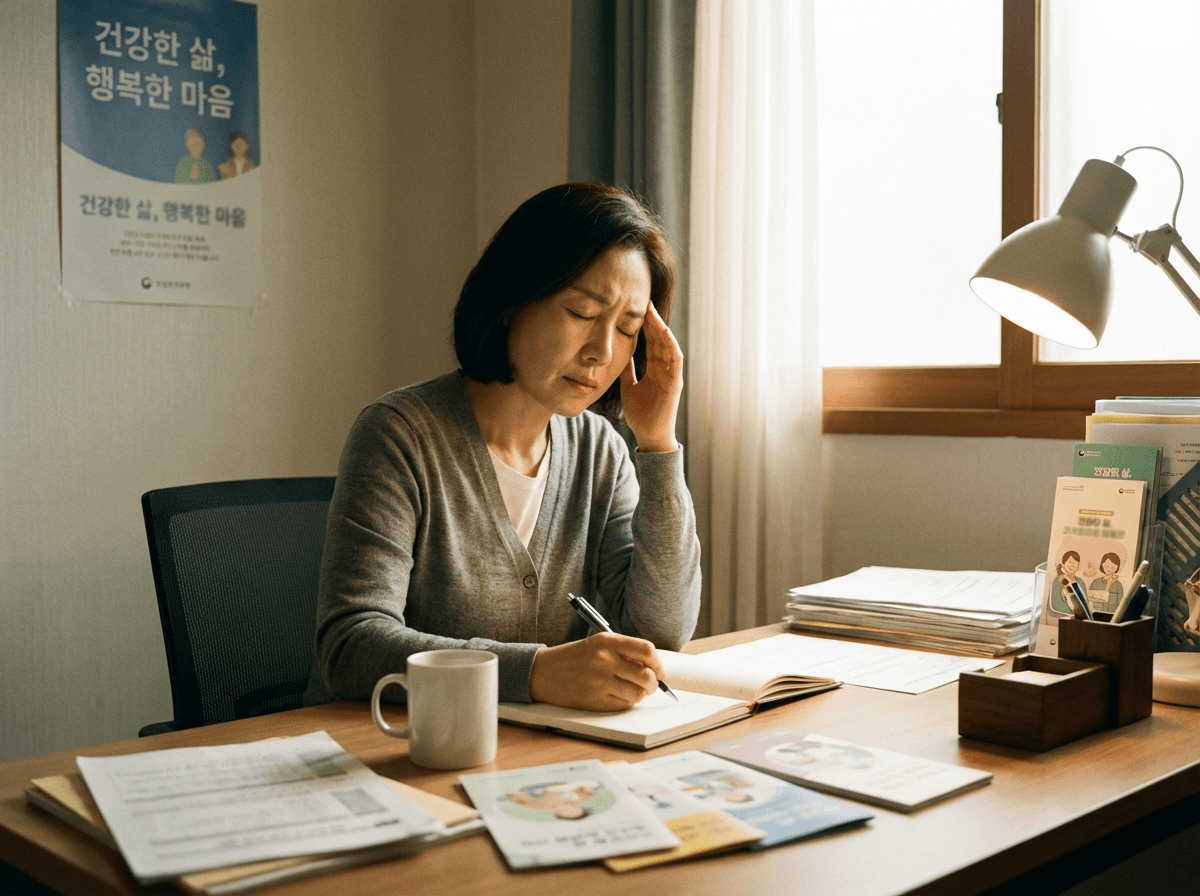 통증의 양상 변화를 체크하는 모습