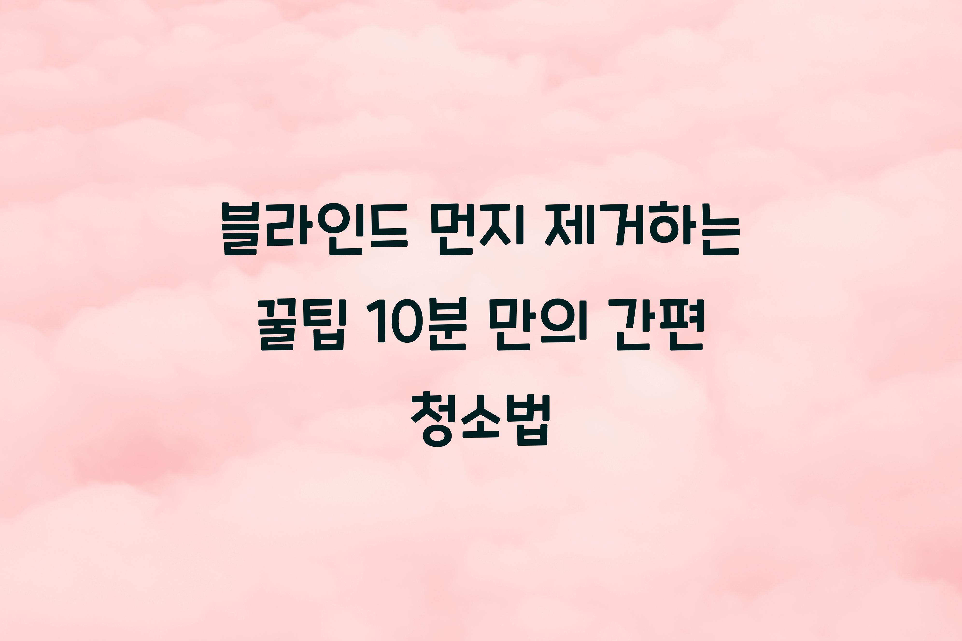 블라인드 먼지 제거하는 꿀팁