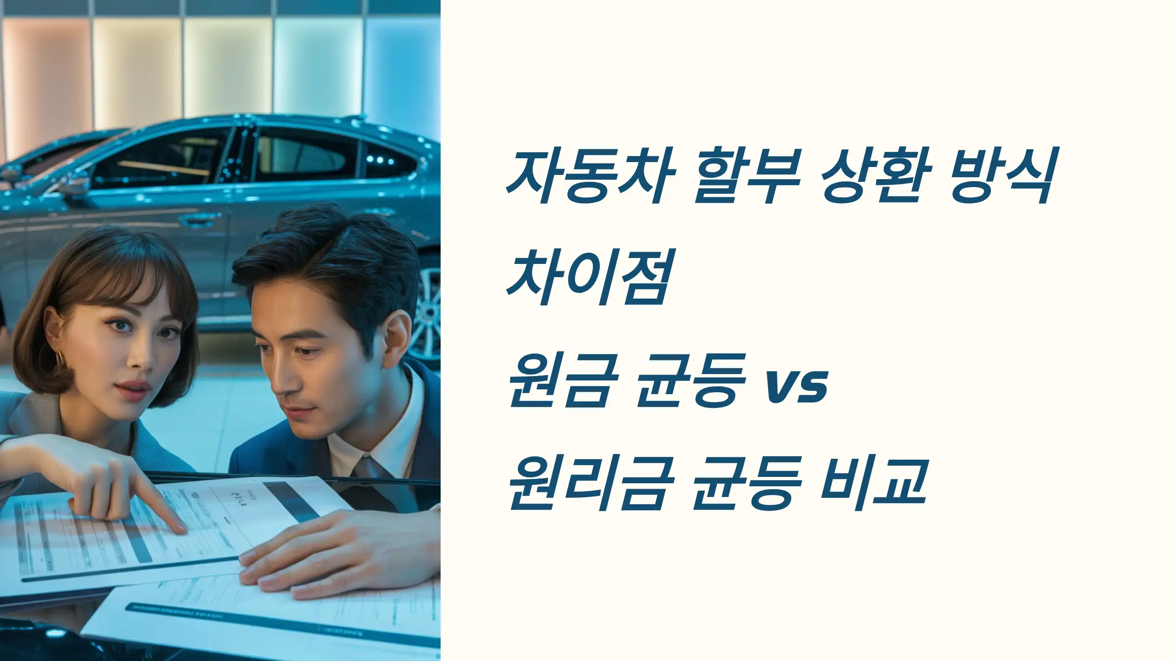 자동차 할부 상환 방식 차이점: 원금 균등 vs 원리금 균등 비교