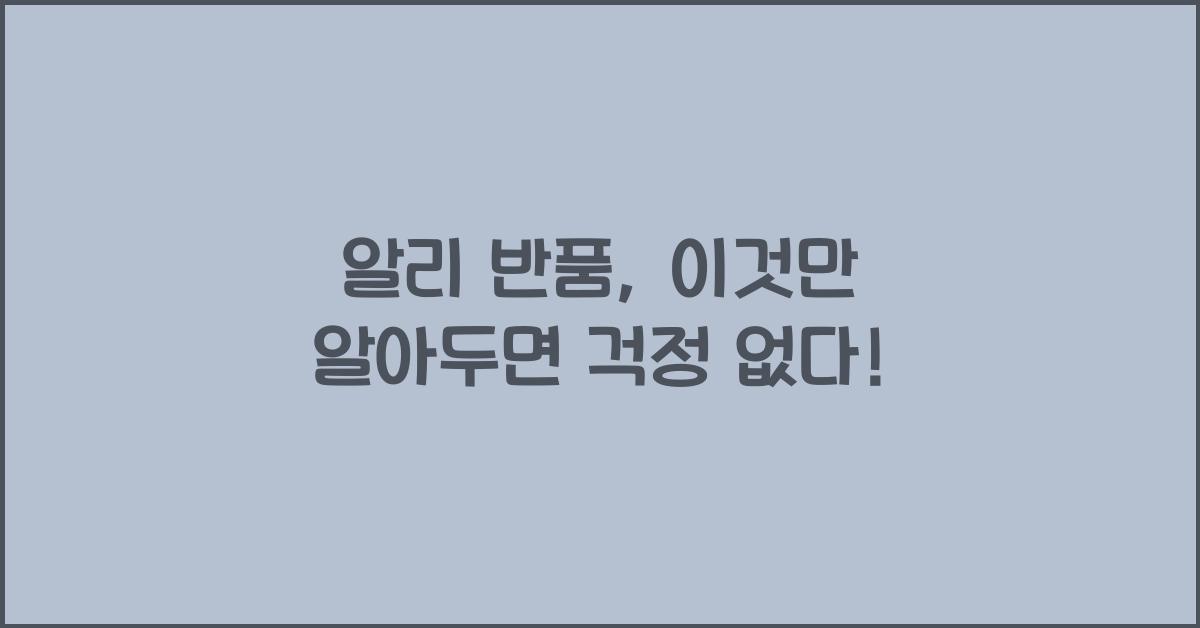 알리 반품
