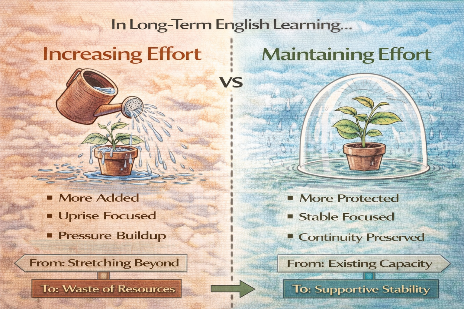 왜 장기 학습에서 노력은 ‘더 하기’가 아니라 ‘지키기’가 되는가