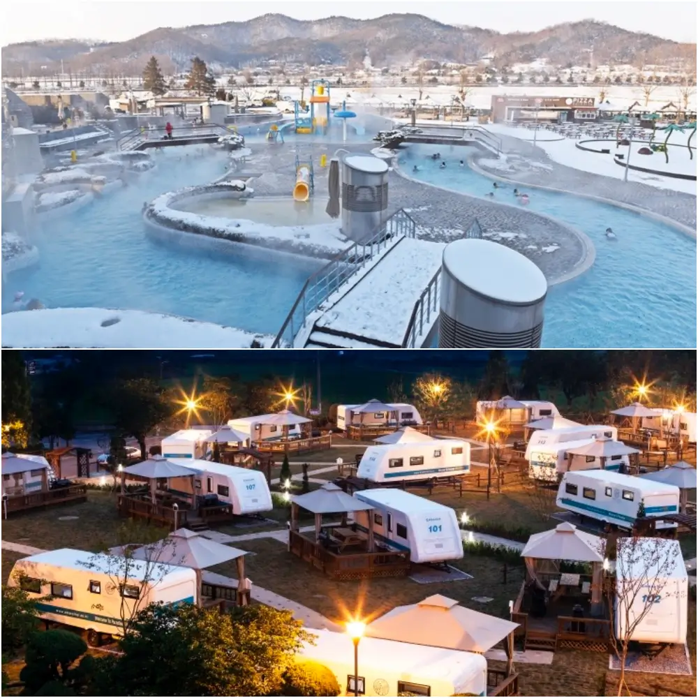 파라다이스 스파 도고 야외 풀과 캠핑장