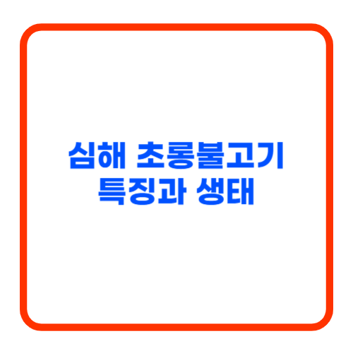 심해 초롱불고기 특징과 생태
