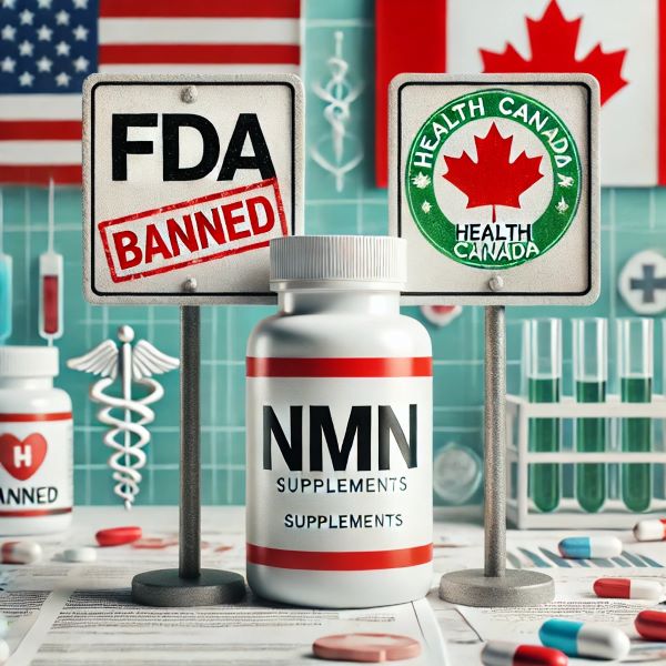 FDA에서는 금지하고 캐나다 헬스에서는 인증한 NMN 보충제의 사진