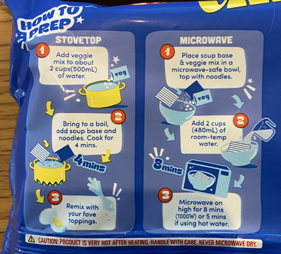 진라면 조리법 영문