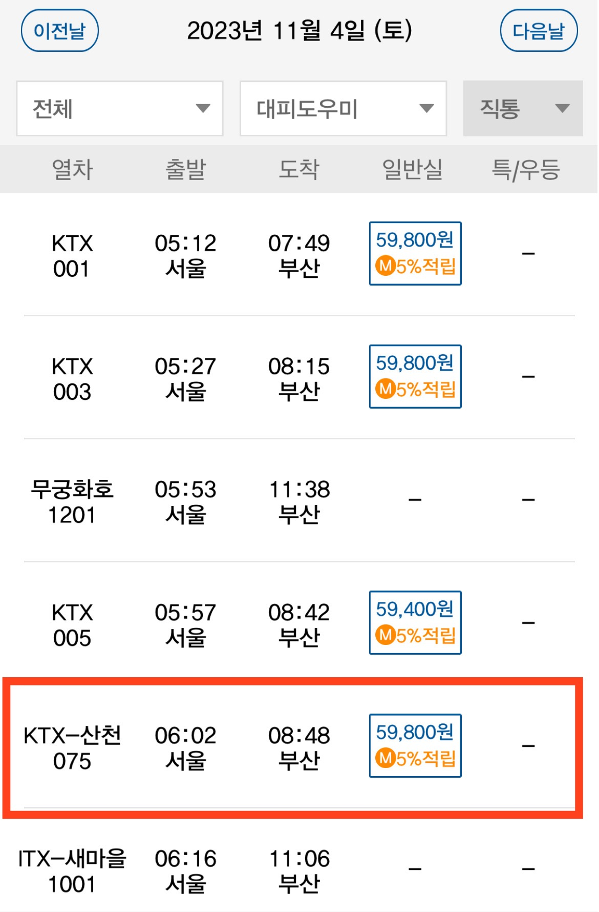 기차 매진 시에도 탈 수 있는 꿀팁