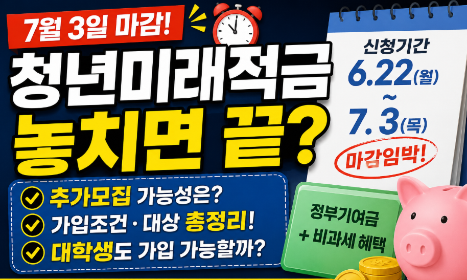 청년미래적금 신청기간 놓치면 끝? 추가 모집 가능성 총정리
