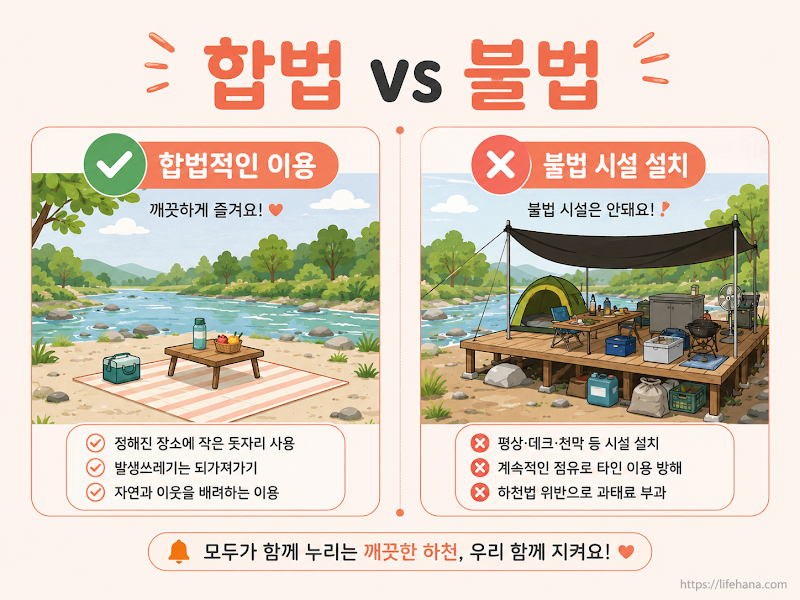 불법 상행위시설과 허가 가능 쉼터의 정비 방향 및 처리 기한을 항목별로 조밀하게 비교 분석한 행정 마스터 인포그래픽