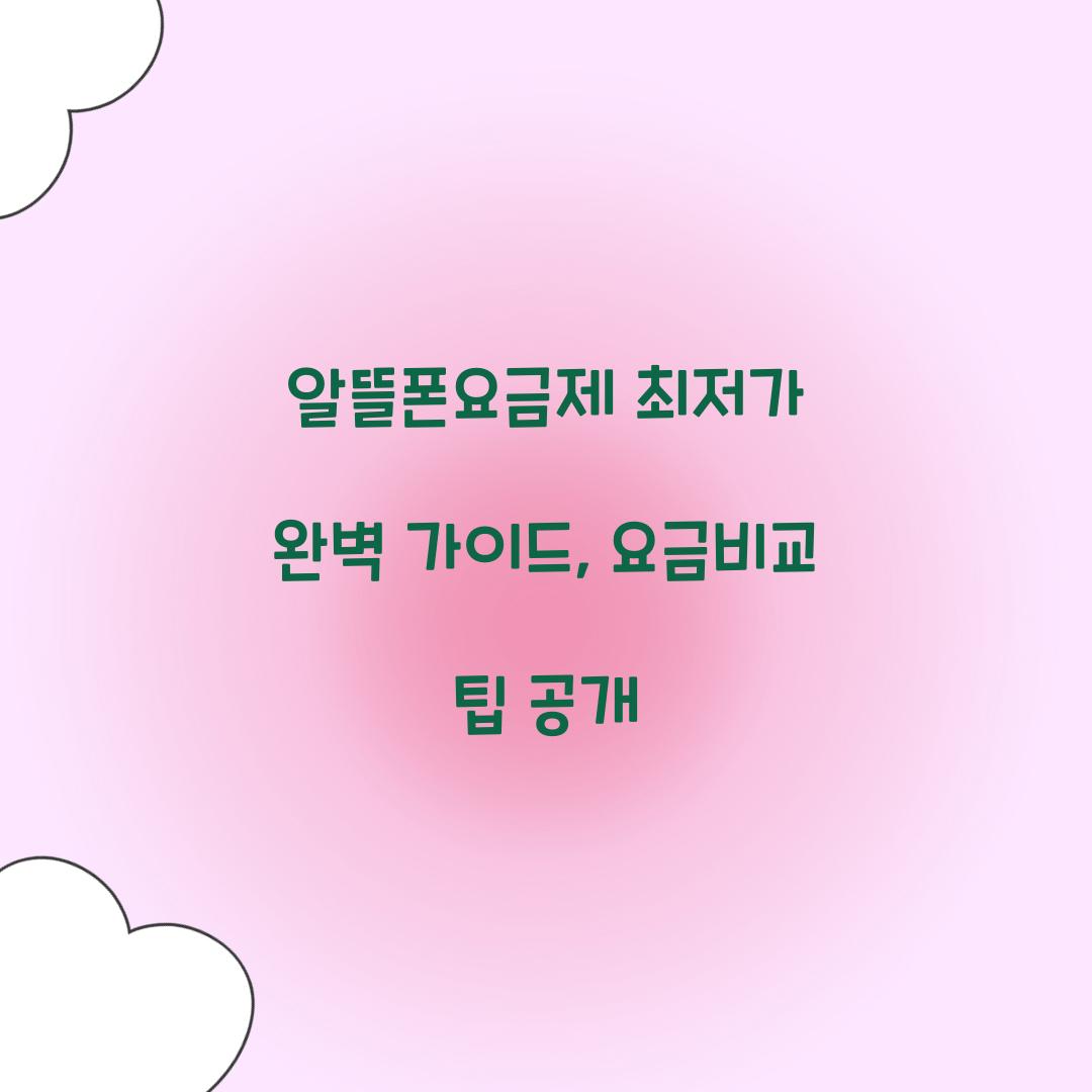 알뜰폰요금제 최저가