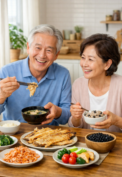 노인 단백질 섭취와 관련한 사진