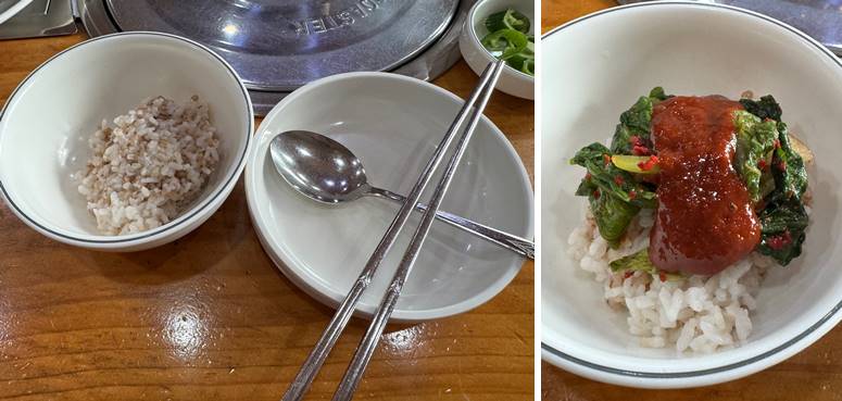 보리밥에 열무김치