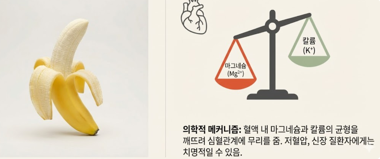 바나나: 심혈관계에 주는 무리 (칼륨 불균형)
