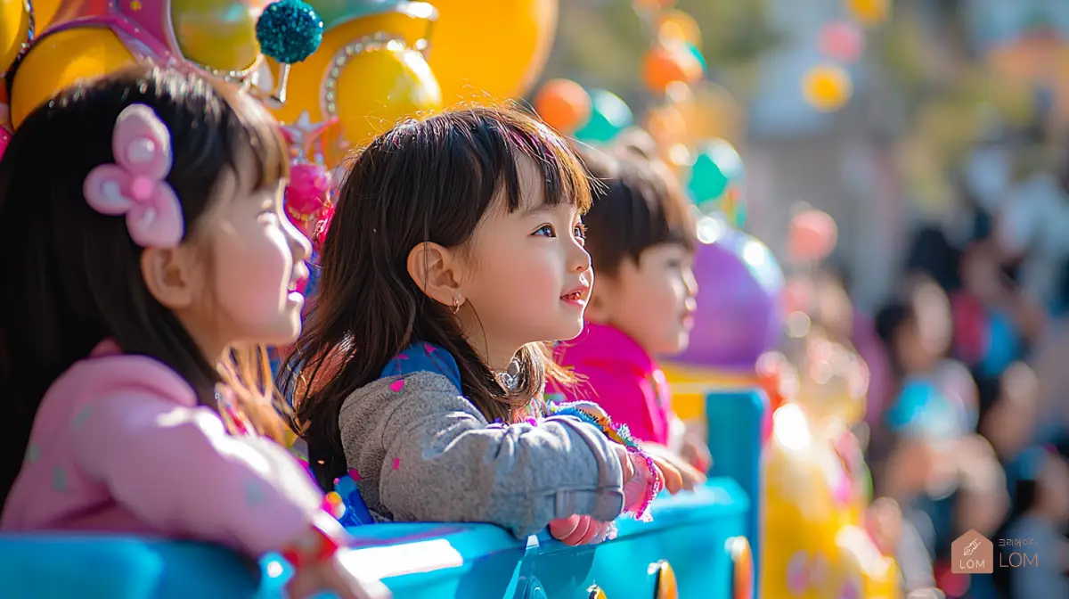 디즈니캐릭터보는-한국아이들