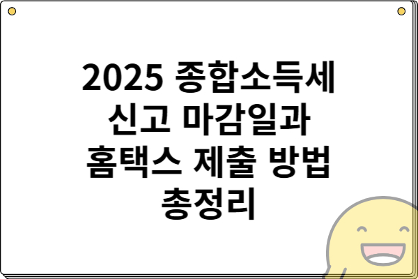 2025 종합소득세 신고 마감일과 홈택스 제출 방법 총정리