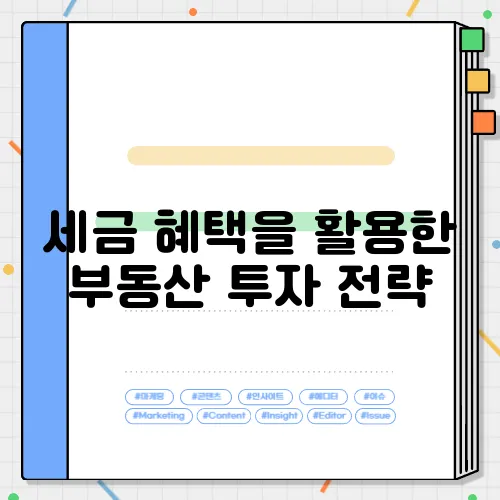 세금 혜택을 활용한 부동산 투자 전략