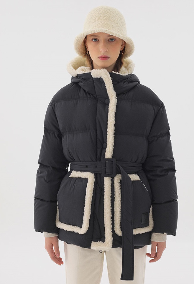 온앤온 여자 검정벨트패딩