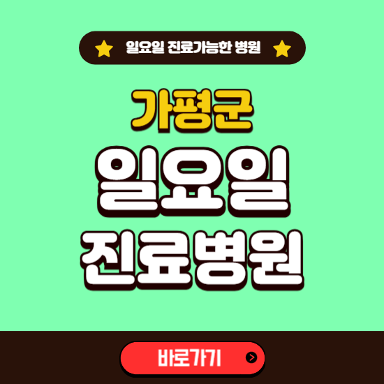 가평군 일요일 진료 가능한 병원 ❘ 주말 문여는 곳 총정리 (소아과, 내과, 안과, 치과, 피부과, 정형외과, 산부인과)