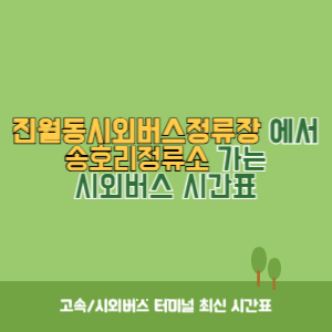 진월동시외버스정류장에서 송호리정류소 가는 시외버스 시간표 최신정보