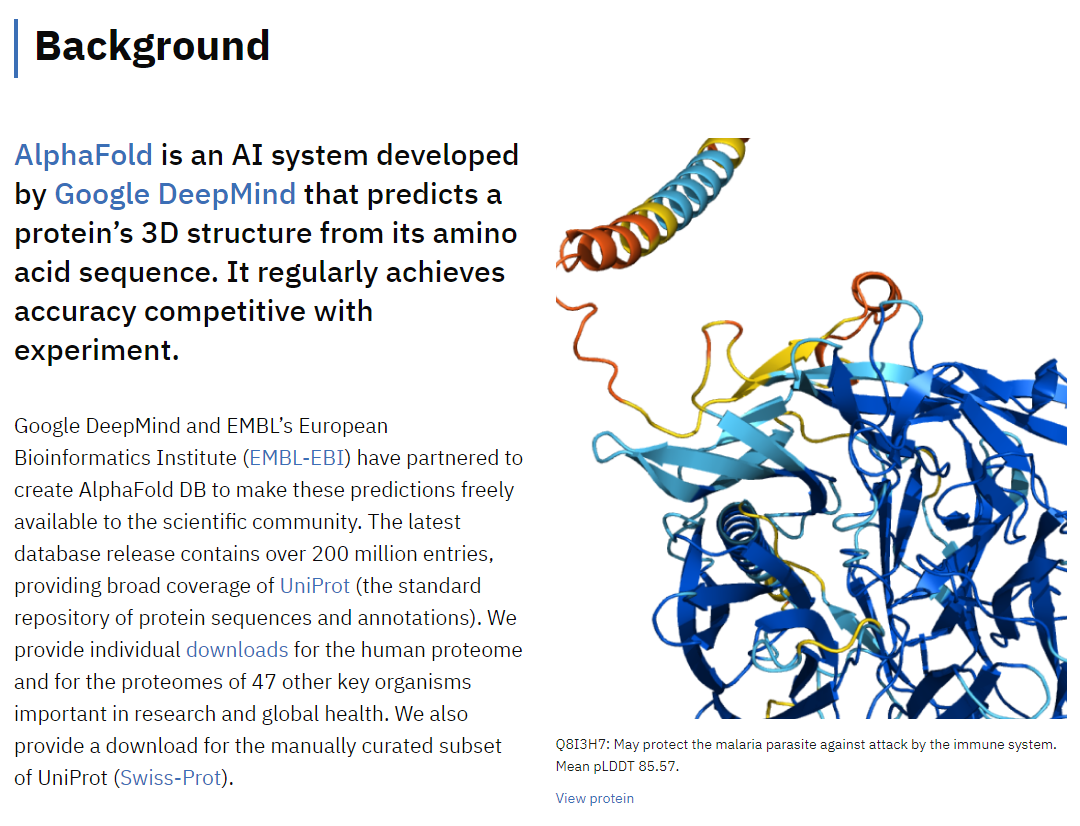 알파폴드 공식홈페이지