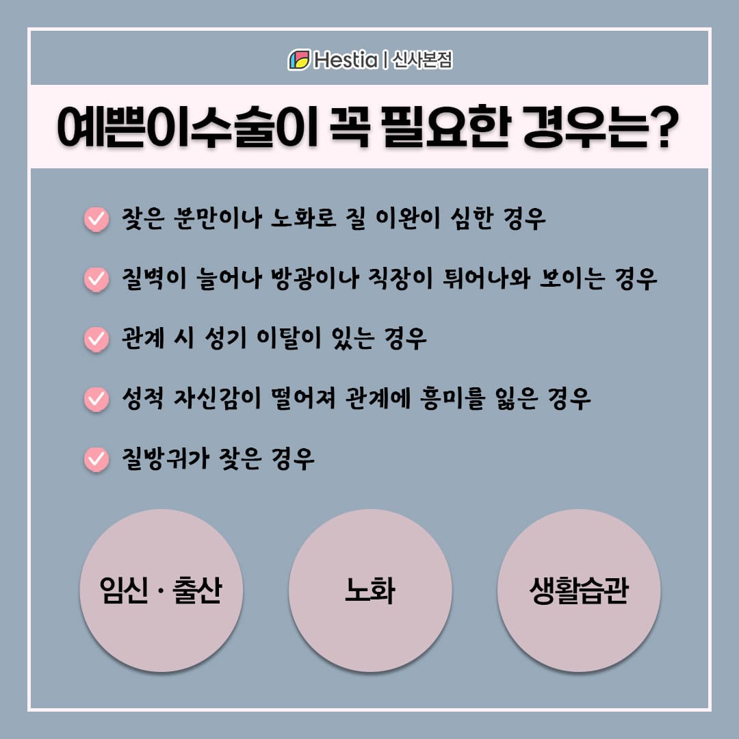 예쁜이수술이 필요한 경우는 언제일까요?