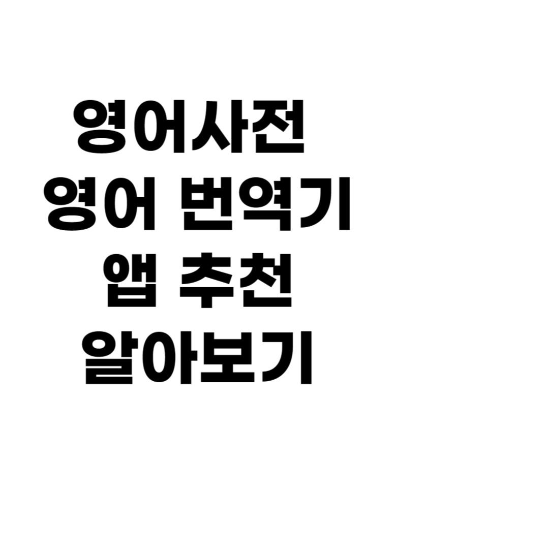 영어사전 영어 번역기 앱 추천 알아보기 사진