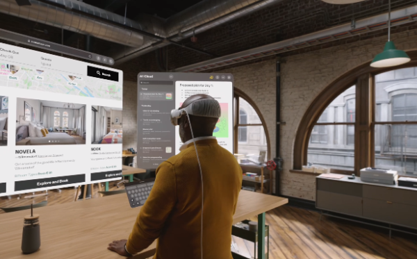 애플 비전프로 MR헤드셋 사진 이미지입니다.