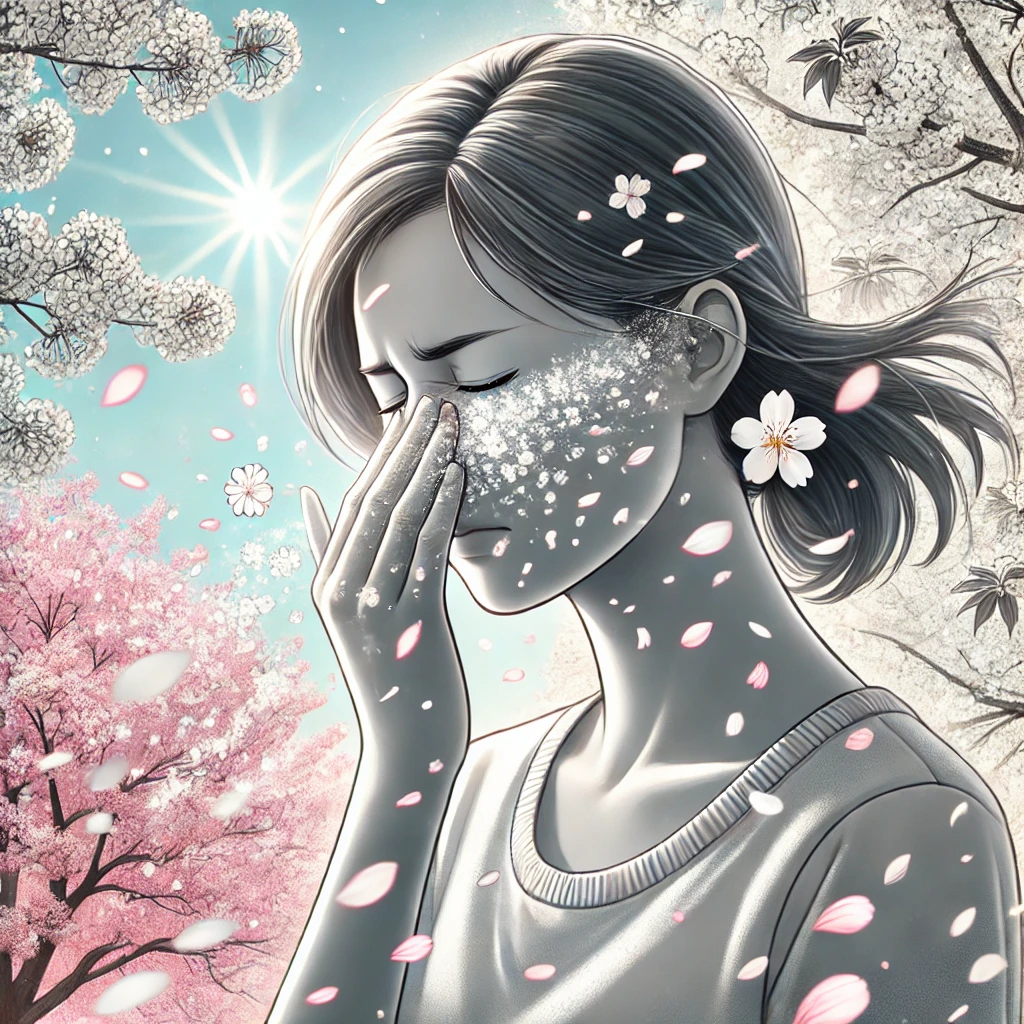 환절기 호흡기 질환으로 고통스러워하는 여자