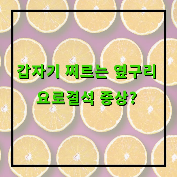 요로결석 증상과 자연배출, 예방법 총정리