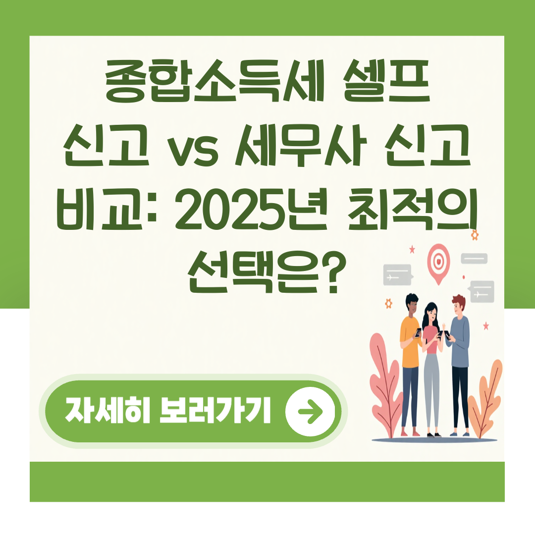 종합소득세 셀프 신고 vs 세무사 신고 비교: 2025년 최적의 선택은? 대표 이미지