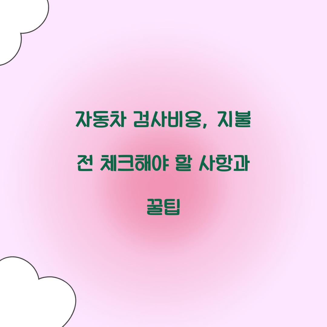 자동차 검사비용