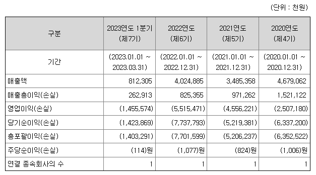 스마트레이더시스템 재무현황