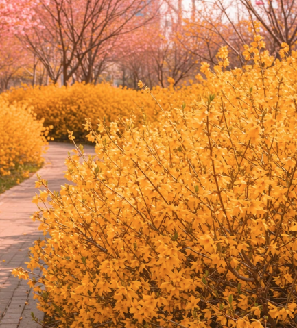 개나리 개화 및 절정 시기