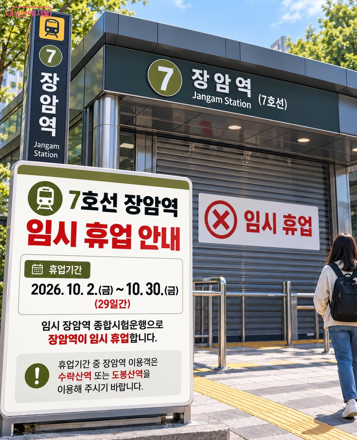 7호선 장암역 운행 중단 총정리｜무료 셔틀버스 시간&middot;타는 곳&middot;환승 방법