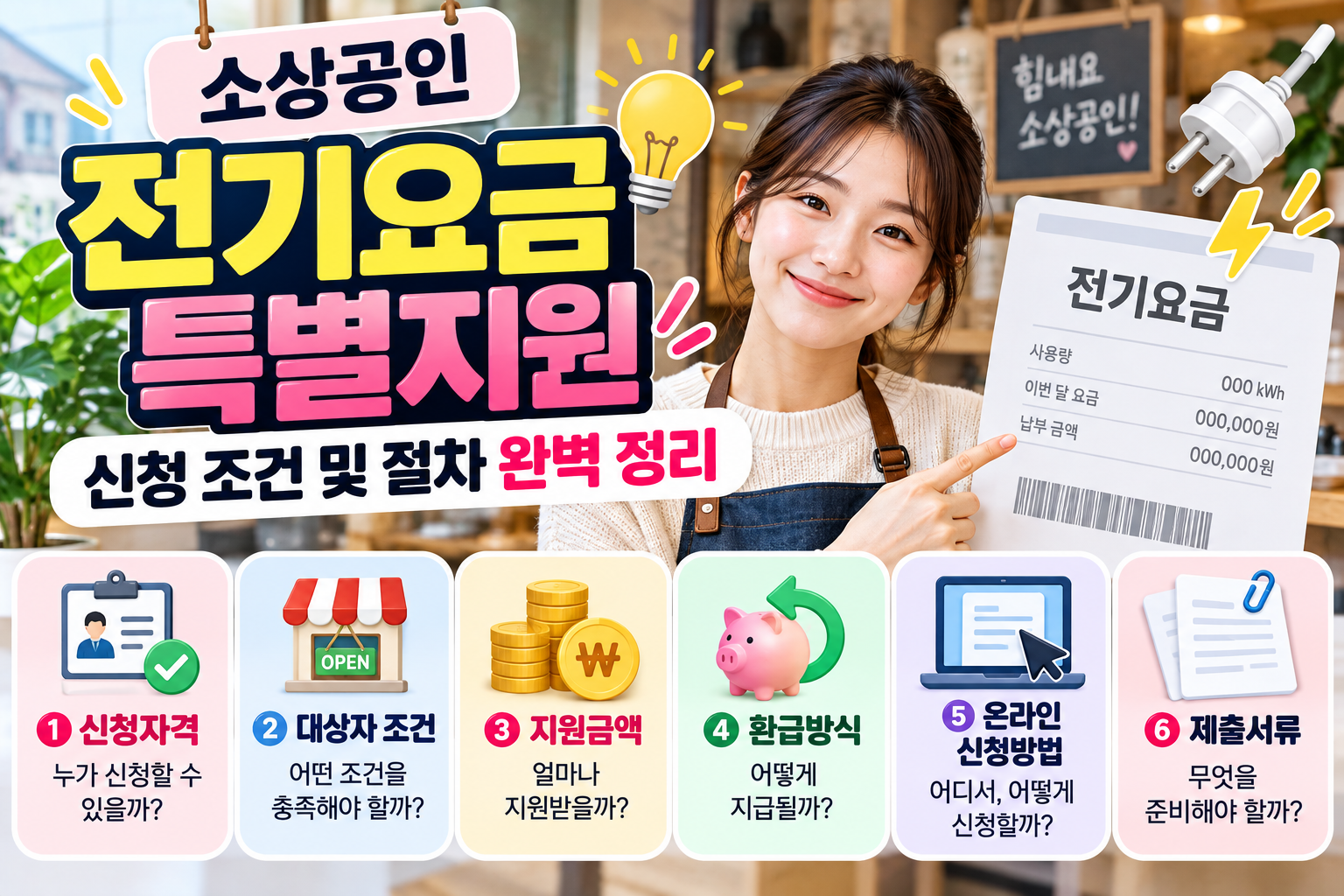 소상공인 전기요금 특별지원 신청 조건 및 절차