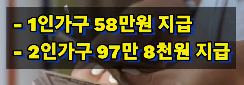 긴급복지 생활지원금 금액