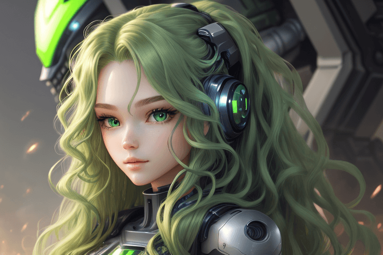 Playground AI로 생성한 그림(3) - 그린 헤어 로봇