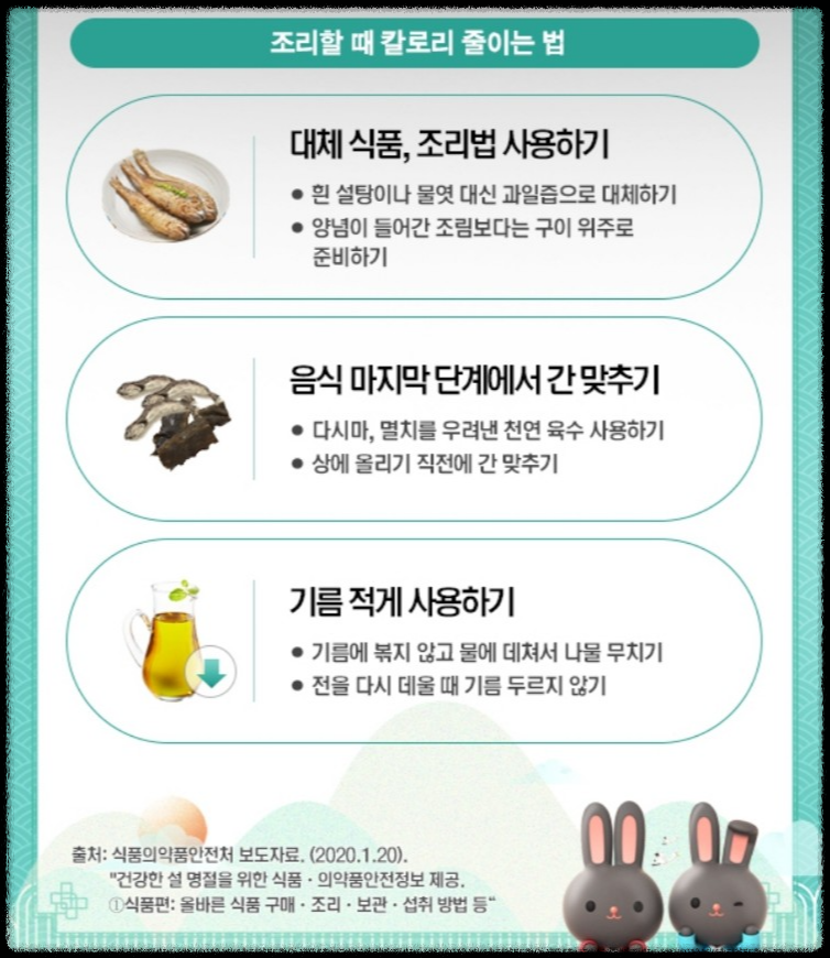 조리법을 바꾸는 것으로 음식의 더욱 건강하게 즐길 수 있다.