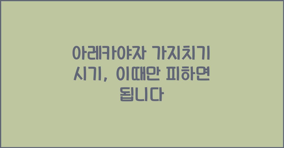 아레카야자 가지치기 시기, 이때만 피하면 됩니다