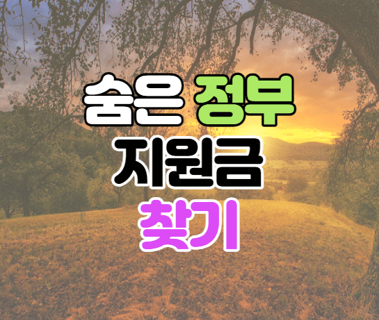 숨은 정부지원금 찾기