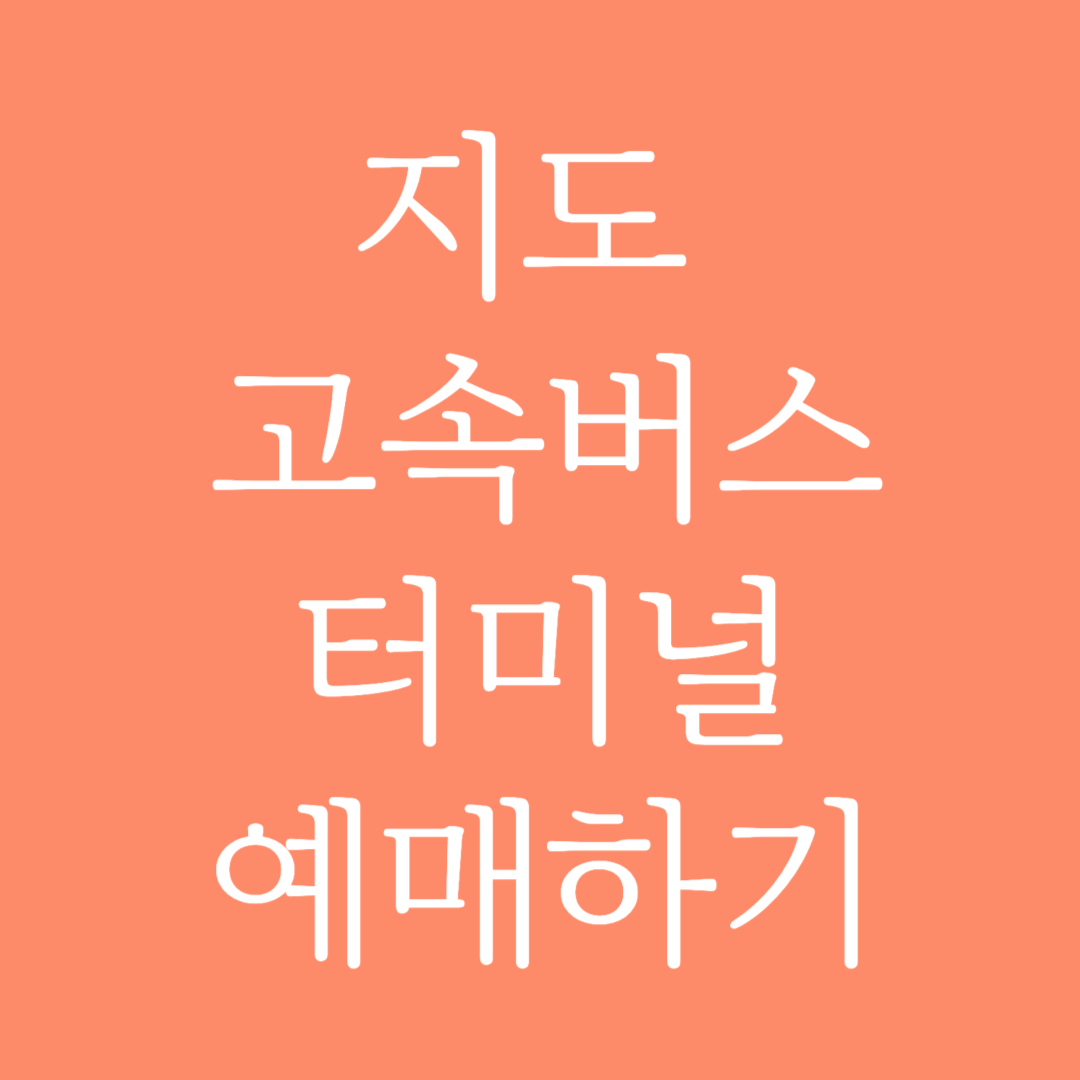 지도 고속버스터미널 시간표 조회 및 예매하기