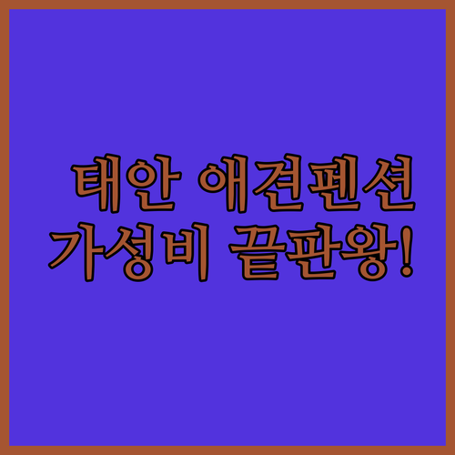 태안 애견 동반 펜션 가성비 좋은 숙..
