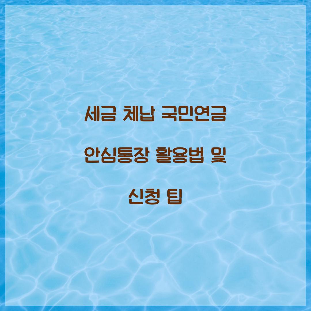 세금 체납 국민연금 안심통장