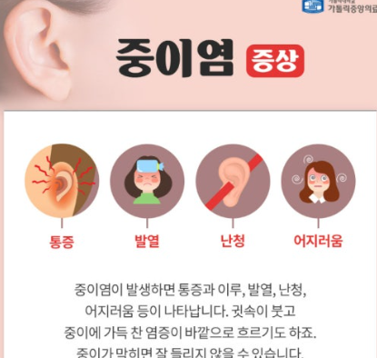 가장 많아 걸리는 귀 질병 관련 사진