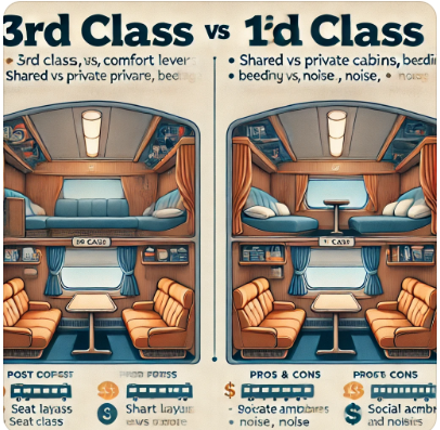 시베리아 횡단열차 3등석 VS 1등석 사진