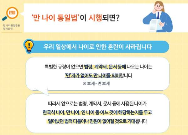 법제처 홈페이지 만나이 통일법 관련 내용 사진입니다.