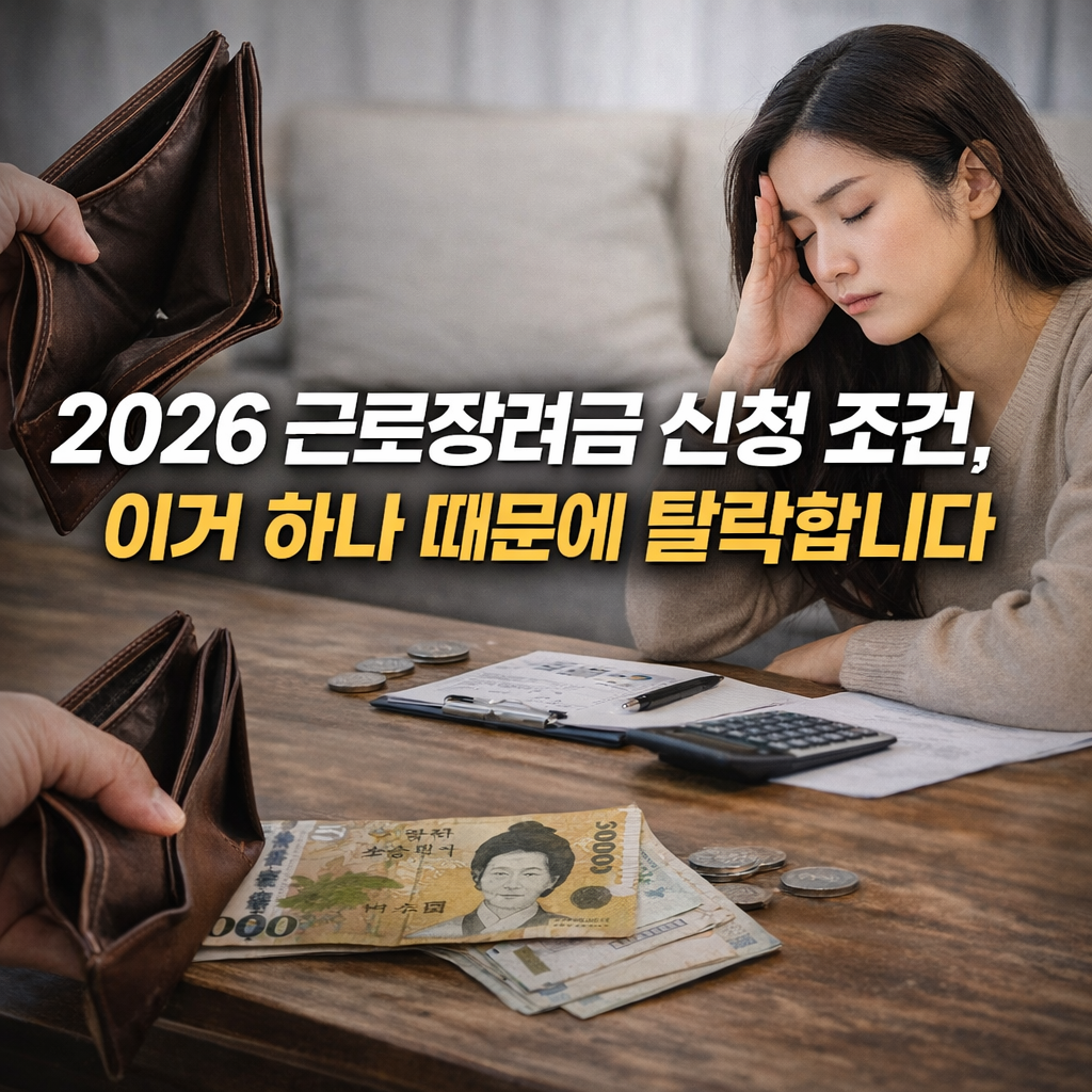 2026 근로장려금 신청 조건, 이거 하나 때문에 탈락합니다