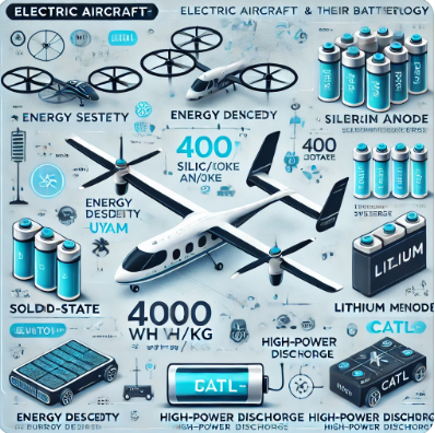 전기항공기(eVTOL)와 배터리 기술 융합 관려 인포그래픽 이미지