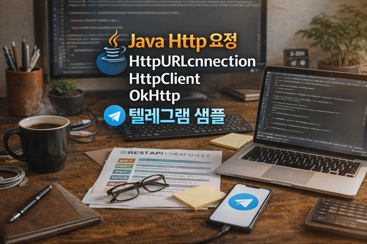 Java Http 요청 HttpURLConnection HttpClient OkHttp 텔레그램 사용 샘플